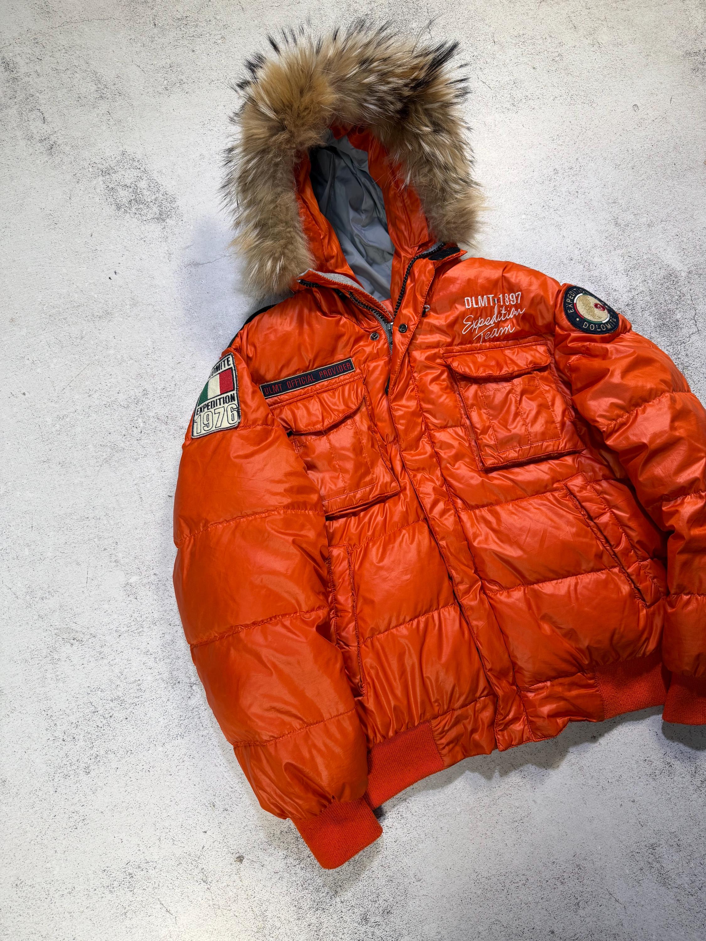 FUKU 美品プラグ済み 初代 I Dentity ストーム Storm Dolomite Fitz Roy 1897 Expedition Team Down Puffer Jacket Fur Hood