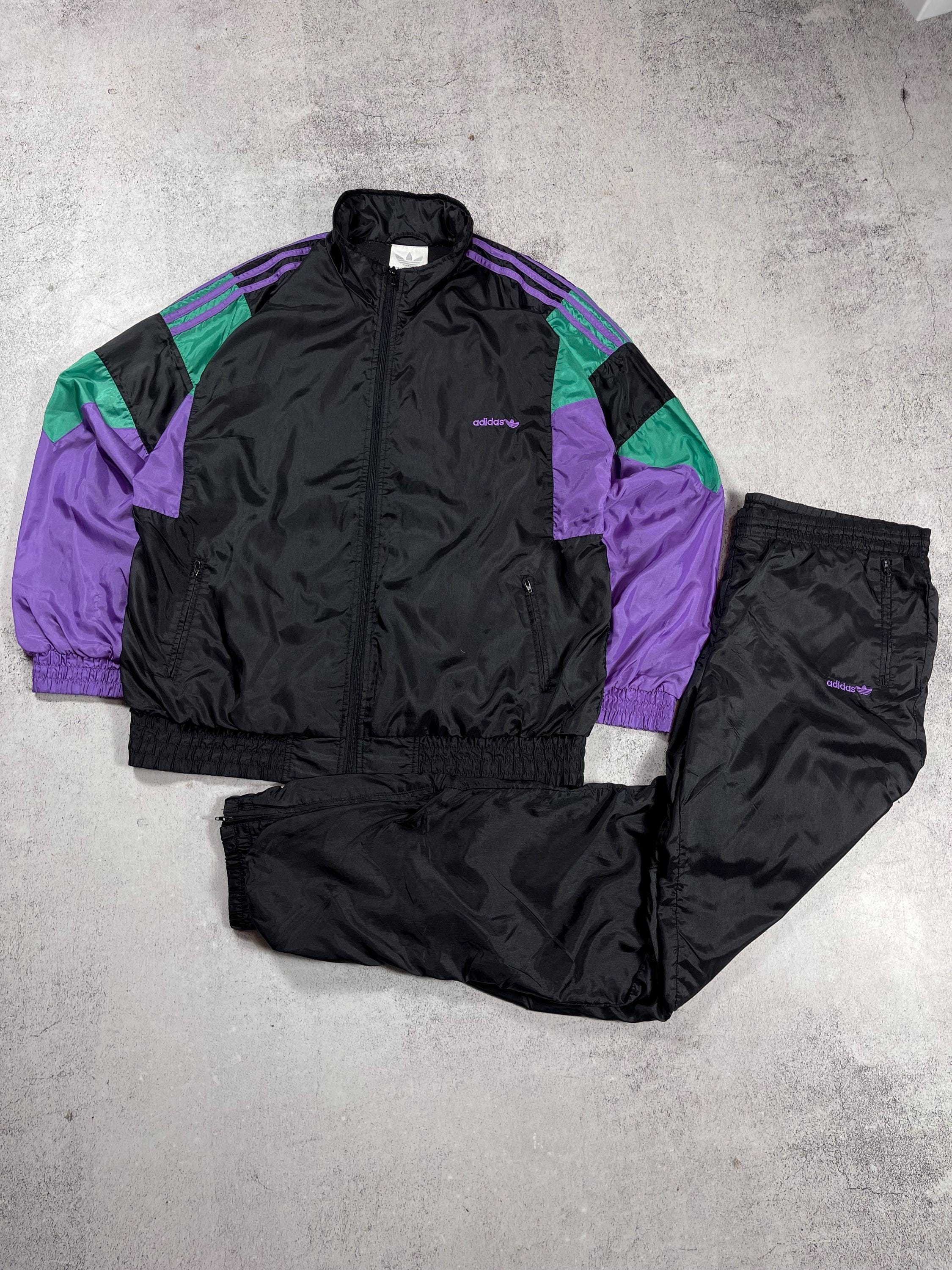 Adidas Vintage 80s/90s Men's Nylon Tracksuit Set Jacket/olympic