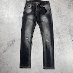 Vintage Philipp Plein Men's Denim Slim Fit Jeans Paint Splatter Pants Size 30/34 NEW
