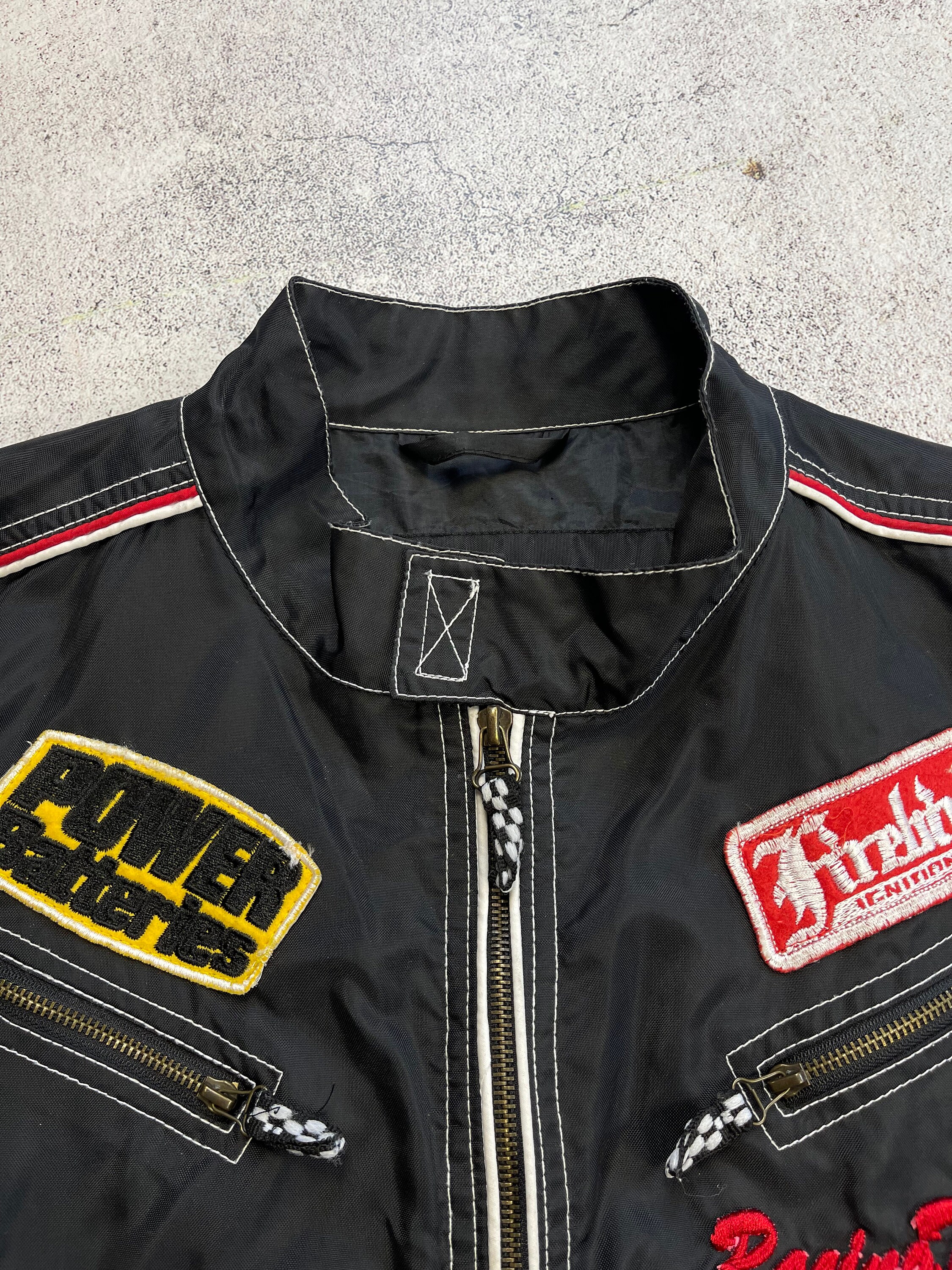 Harrison Gibson Vintage Racing Team Jacket Dare Devil Star Nascar