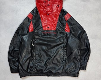 Vintage 90s Rabber Racing Porsche Team Anorak Jacket Black/Red M-L F1