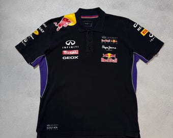 Pepe Jeans Red Bull Racing Vintage Y2K offizielles Jersey Polo-T-Shirt für Herren, Größe XL