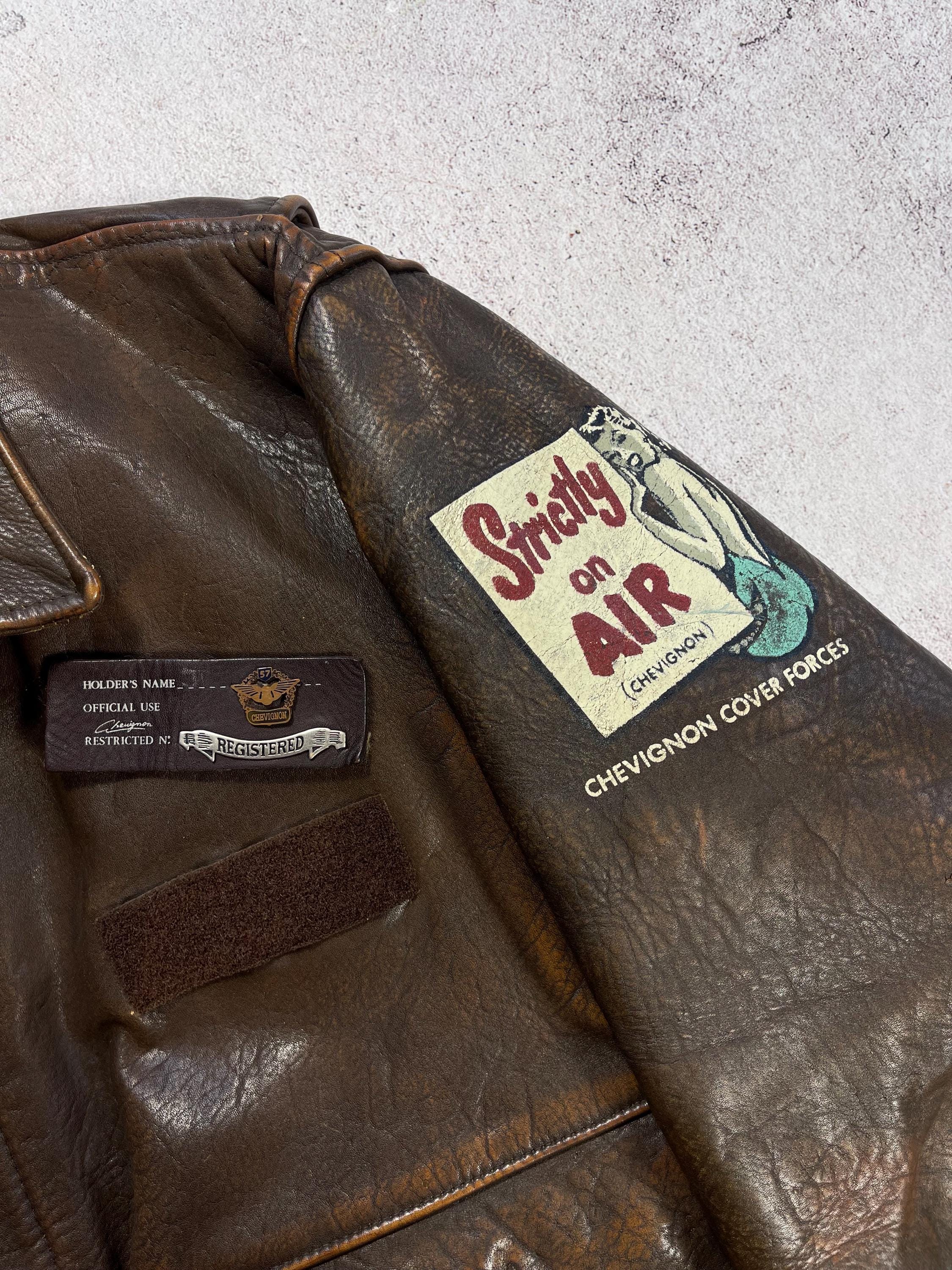 Chevignon Vintage 80s' Leather Airflyte Jacket A2 US.ARMY Chevignon Vintage 80s' Leather Airflyte Jacket A2 US.ARMY