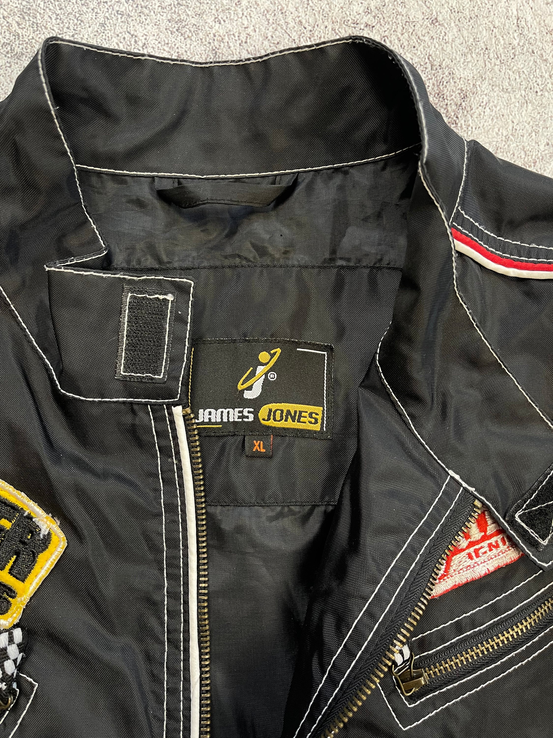 Harrison Gibson Vintage Racing Team Jacket Dare Devil Star Nascar