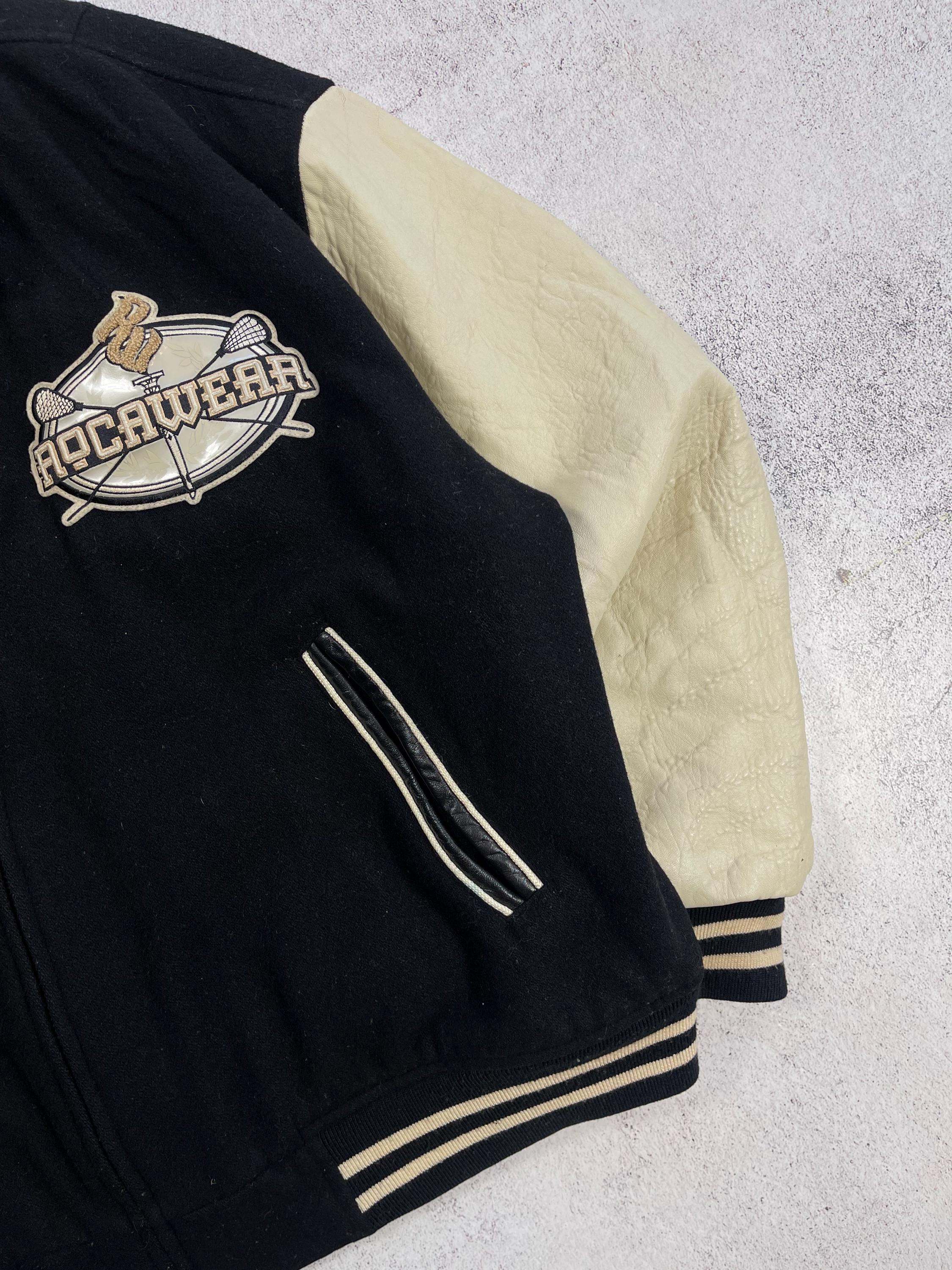 Roca Wear Men's Vintage 90s' Wool/leather Bomber Varsity Hip Roca Wear Men's Vintage 90s' Wool/leather Bomber Varsity Hip