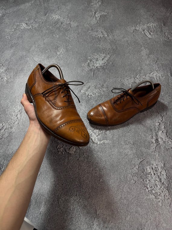 Allen Edmonds Mens Size 10.5 C Globetrotter Brown Leather Dress Oxfords $425 Allen Edmonds Men 10 C Globetrotter Chili Brown Leather  main image 4