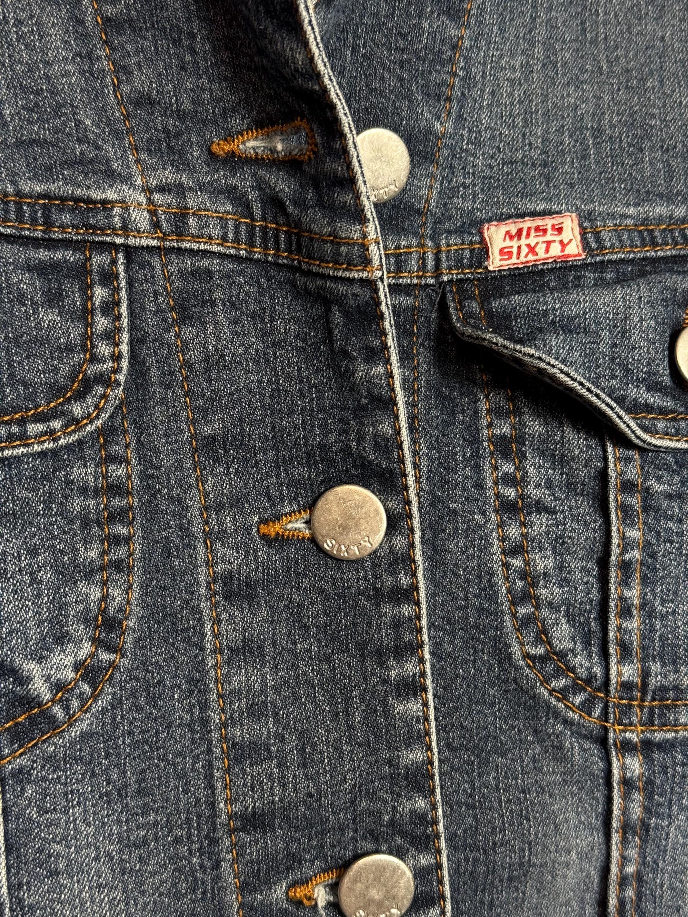 Miss Sixty 60 Jeans Vintage 90s Y2K Denim Jacket Croped Size S - Etsy