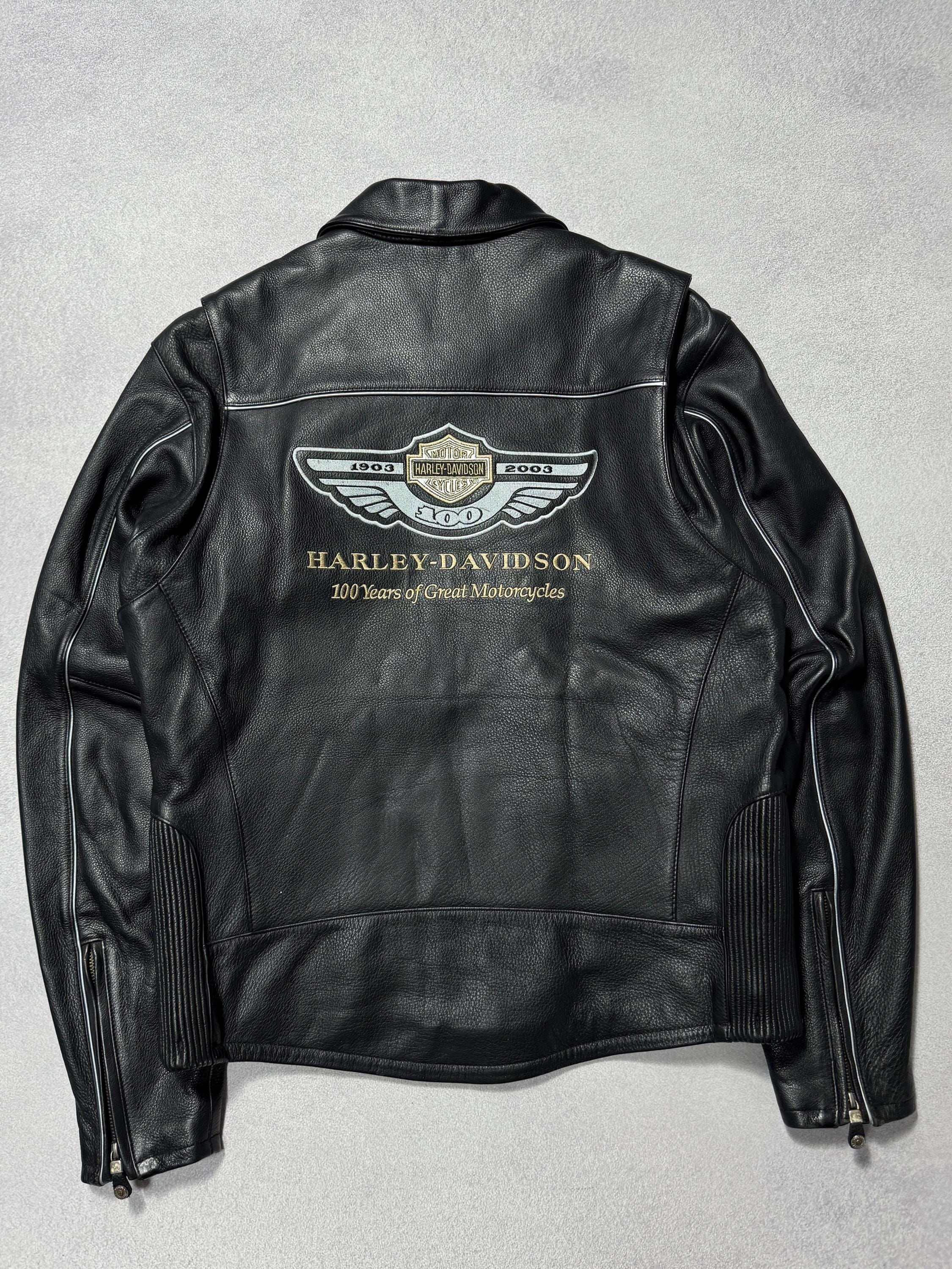 Harley Davidson Racing 100 Years Anniversary Black Leather Biker