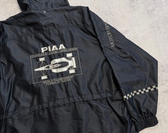 PIAA ELEGANCEジャケット Lサイズ 80s 当時物 PIAA ピアレーシング 大きめ サテンジャケット バイ