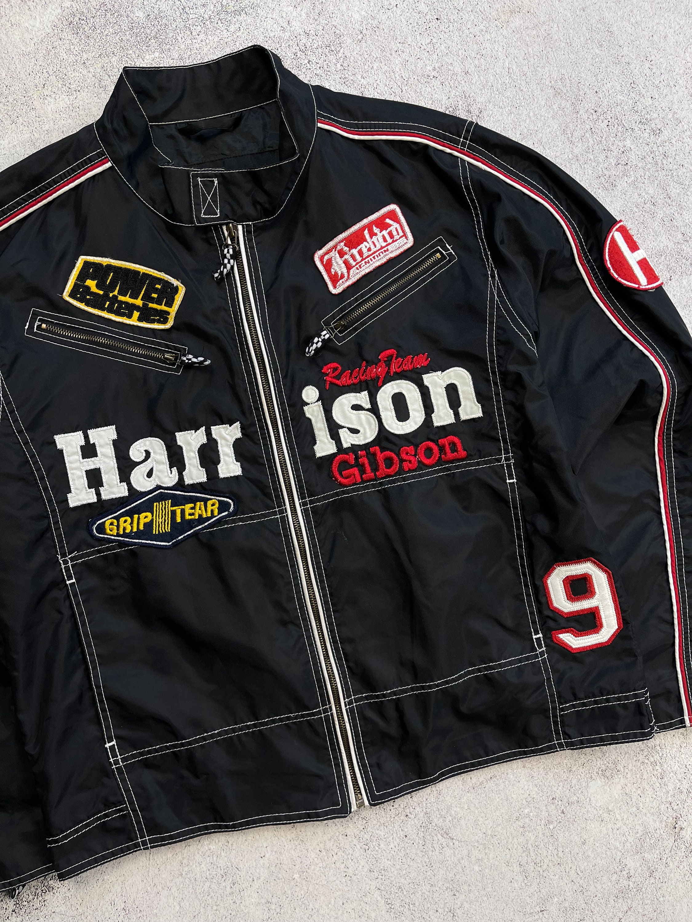 Harrison Gibson Vintage Racing Team Jacket Dare Devil Star Nascar