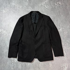 Tagliatore Italy Men&#39;s Blazer Textured Two Piece Virgin Wool Black Size 50/7R