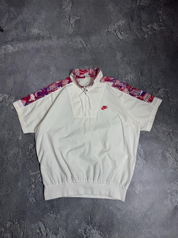 Vintage Nike Challenge Court 1992 Agassi Nylon Polo Shirt Korea