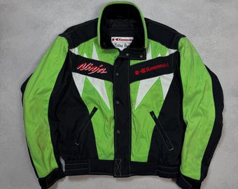 Kawasaki Racing Team Vintage Racing Moto Bike Jacket - Kenny