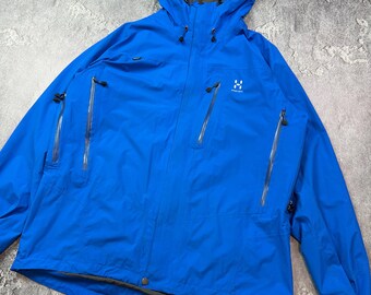 美品 Haglofs Astral/Orion Gore-Tex Jacket Haglofs Astral/Orion Gore-Tex Jacket Men's Blue Hooded Ski