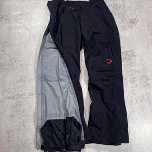 Mammut Men's Dry Tech Black Snow Ski Nylon Pants Waterproof
