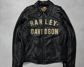 Harley-Davidson 100周年記念 レザーライダースジャケット M Harley Davidson Racing 100 Years Anniversary Black Leather Biker