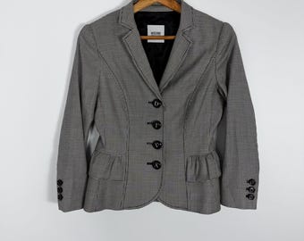 Moschino Chic Damen Blazer Karierte Taste Jacke Diva Button Größe I40