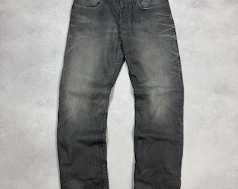 Rokker Company Motorcycle Biker Gray Jeans Pants Mens Size W33 L32 Y2K Rare