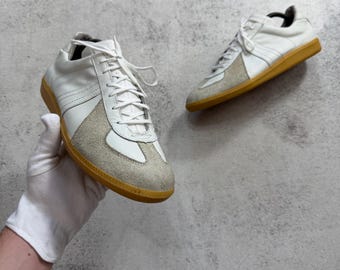 Men's Vintage BW Sport GATs Sneakers Leather White Military US10.5 Margiela MMM