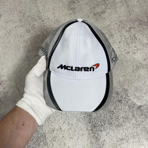 Gorra de béisbol vintage de Fórmula 1 de McLaren F1 Kevin Jenson, color blanco, talla única