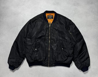 Vintage 80s 90s Usaf Flyer Military Bomber Jacket USA Type MA1