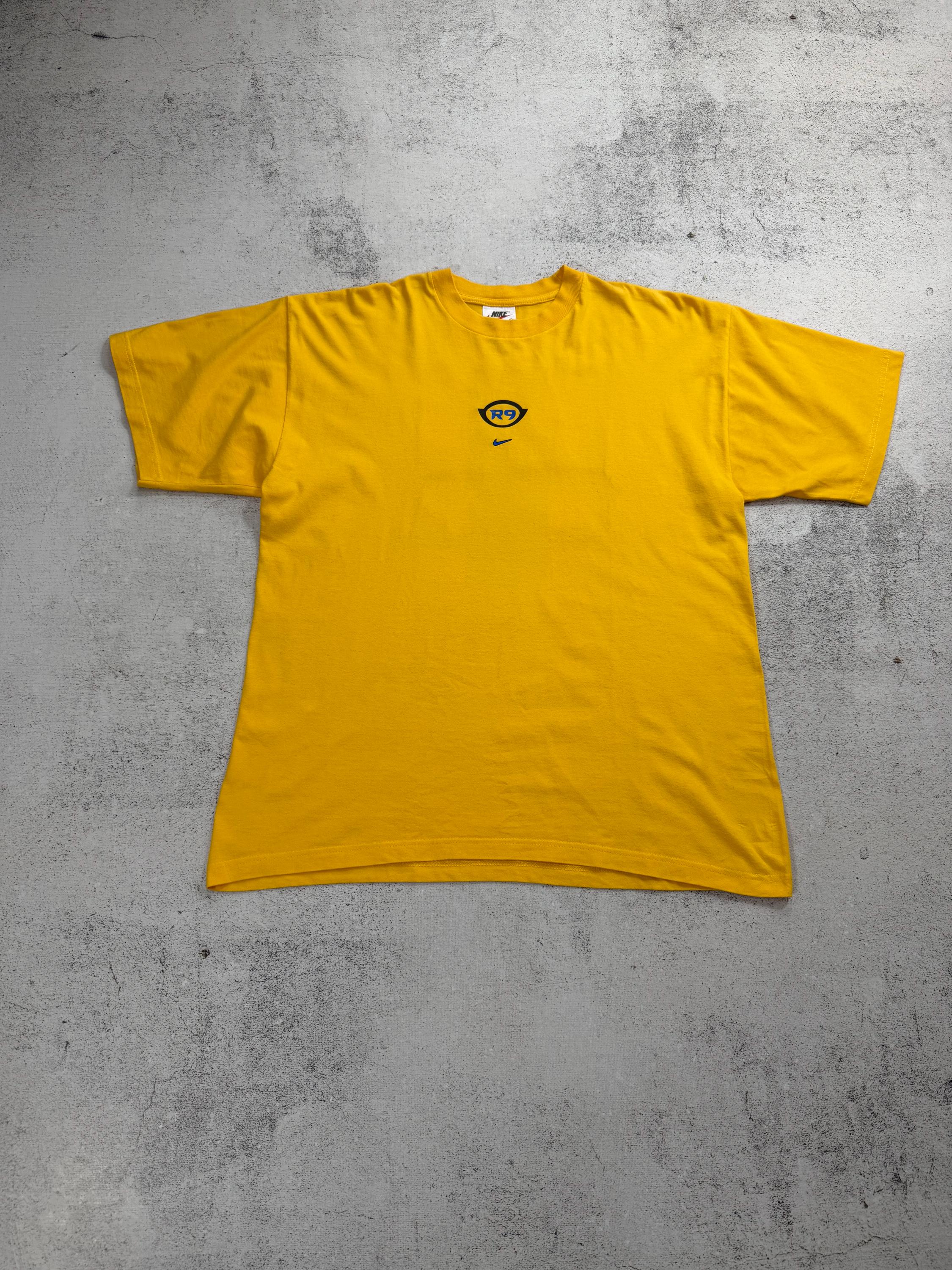 Nike R9 Vintage Ronaldo Brazil Men's Archive 90s Yellow Rare T