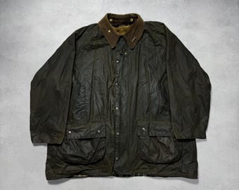 BARBOUR / Vintage Gamefair Jacket / Waxed Jacket / 2-crest / 80s