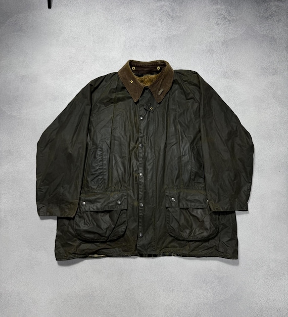 Men's Barbour Gamefair Vintage Jacket Fur Lining Wax Green A295
