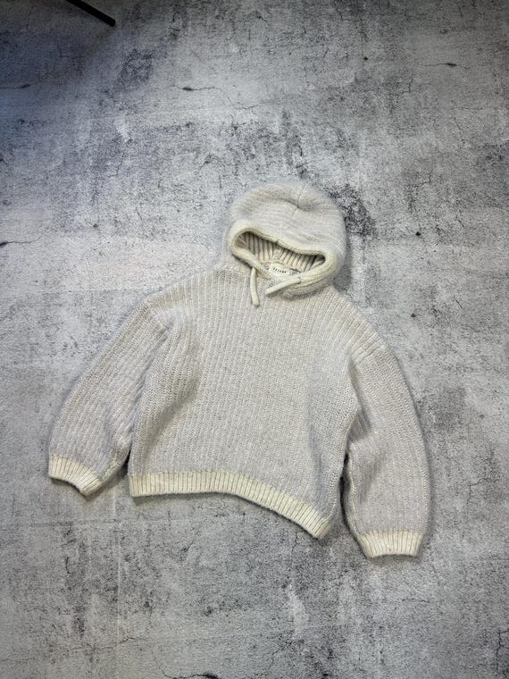 La Maille Sezane Theodore Hooded Sweater Purple/white Size 