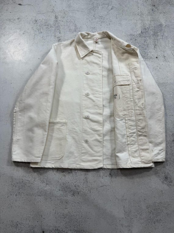 Vintage 1940/50s Sanfor French Work Jacket Cotton Twi… - Gem