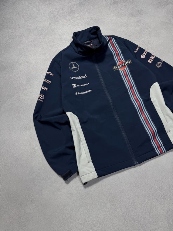 Williams Martini Racing F1 Team Mercedes Benz Vintage Y2K Softshell Jacket Sz S View 2