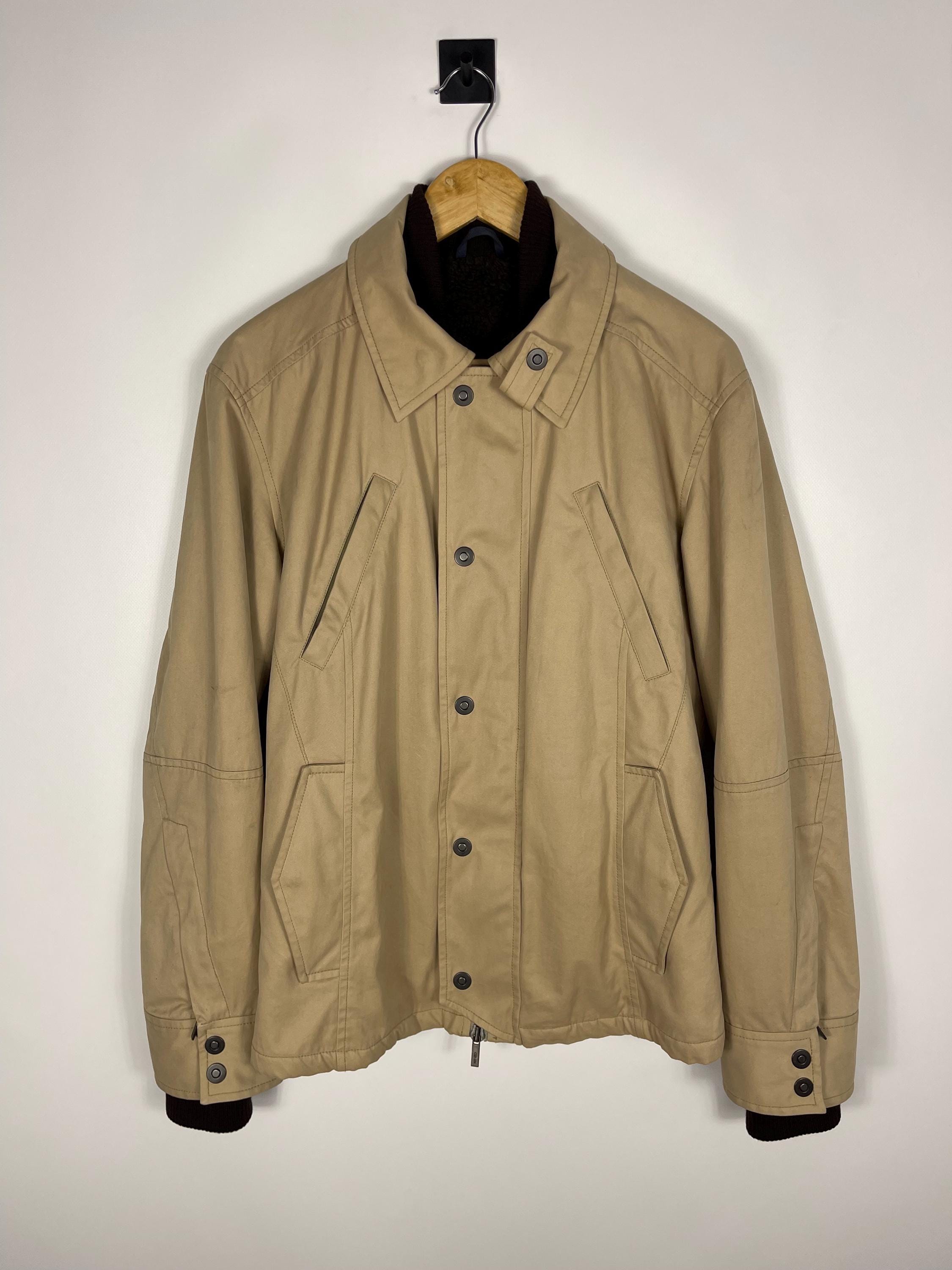 Men's Vintage 90s' Kenzo Homme Beige Pockets Zip Jacket Shearling
