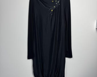 Cop Copine Vintage Y2K Avantgarde 90s Dress Black Womens Size 36