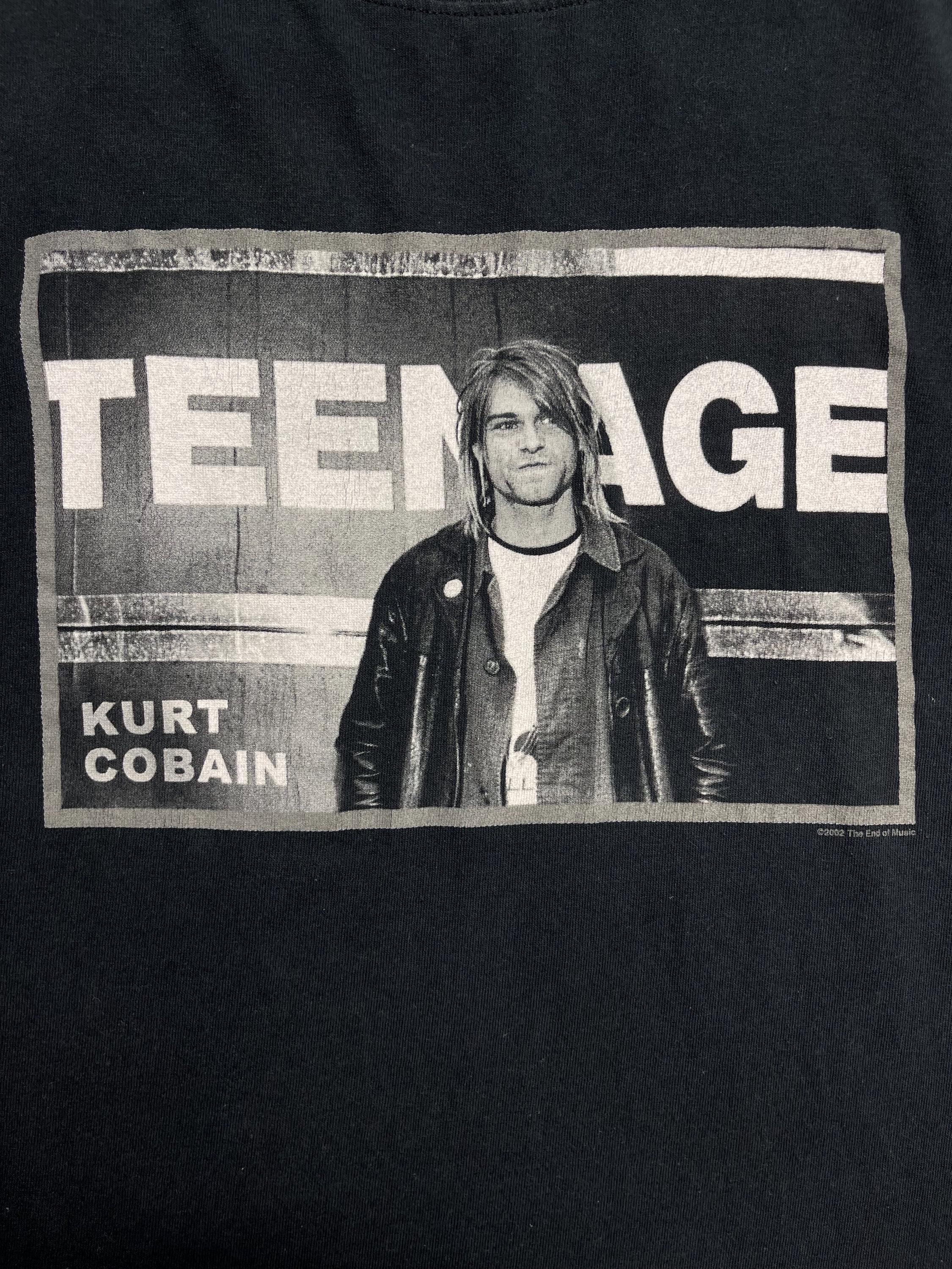 Kurt Cobain Teenage 2002 Vintage Nirvana Grunge Rock Band T-shirt 