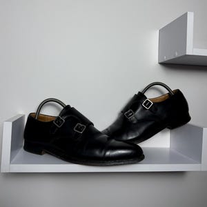 Crockett & Jones Lowndes zwarte leren Oxford schoenen monnik gespmaat 7.1/2E