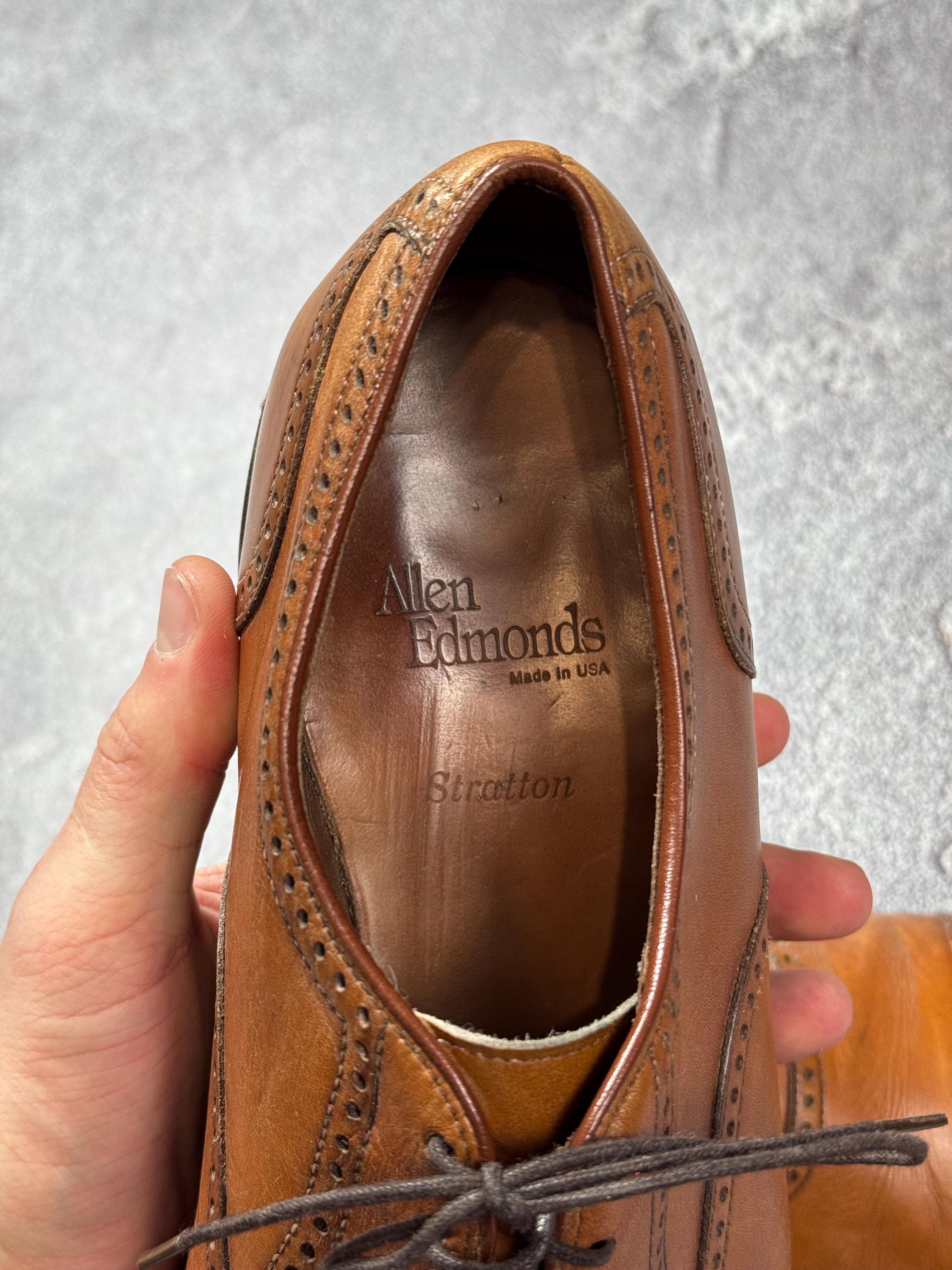 Allen Edmonds Stratton Mens Brown Leather Cap-toe Medallion  display picture 1