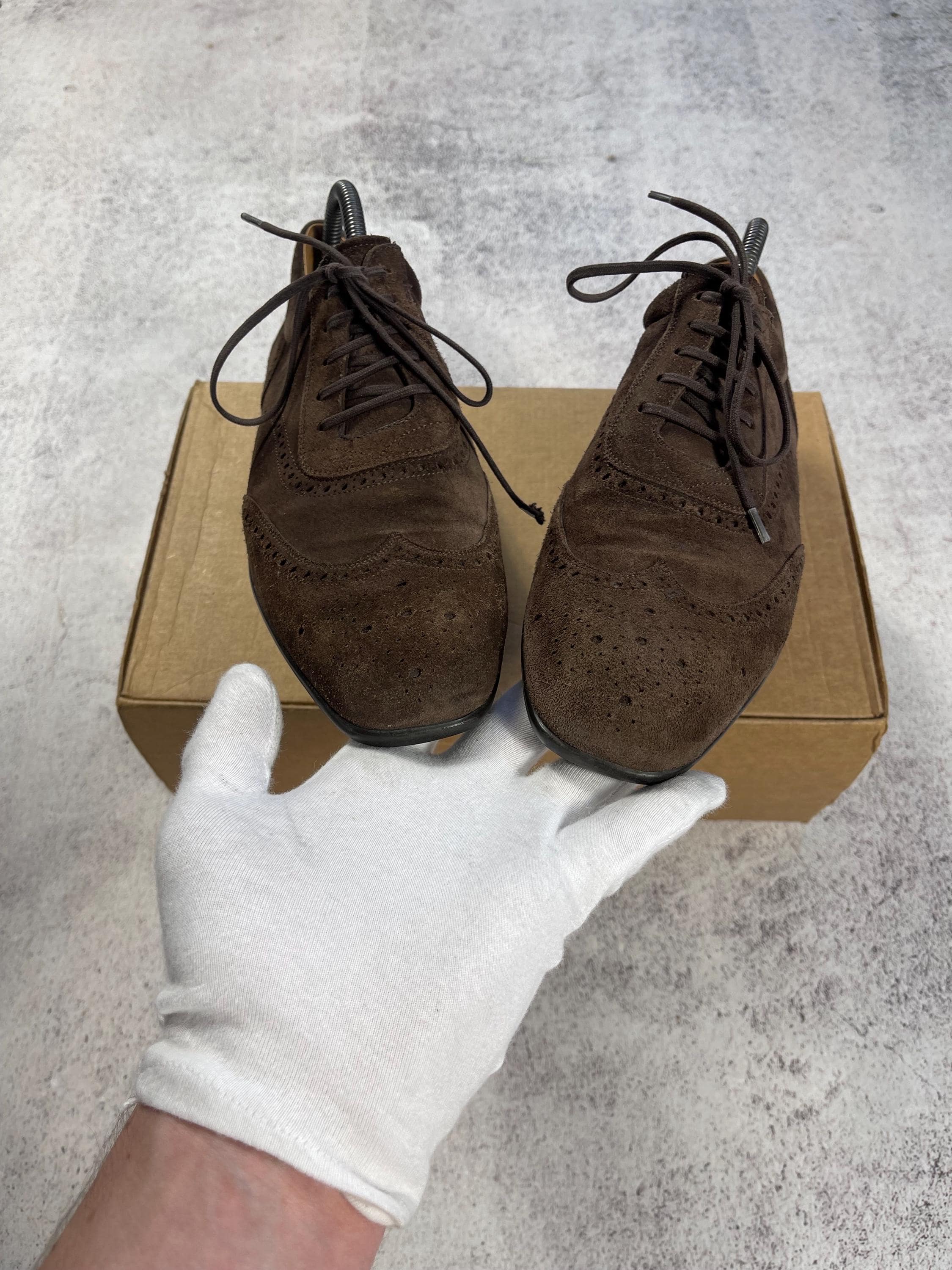 JM Weston Men\'s Suede Leather Oxford‎ Dress Shoes Brown Size 7.5 D JM WESTON Men main image 3