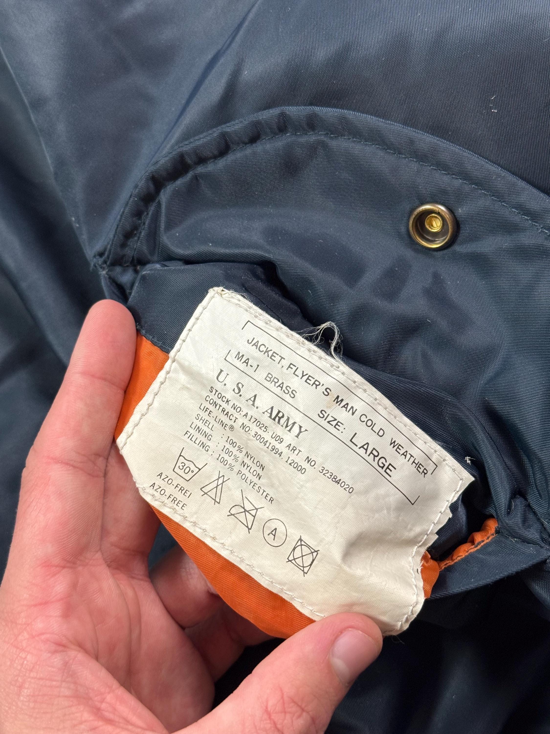 Vintage MA-1 USAF Flyer's Reversible Navy Blue/orange Bomber