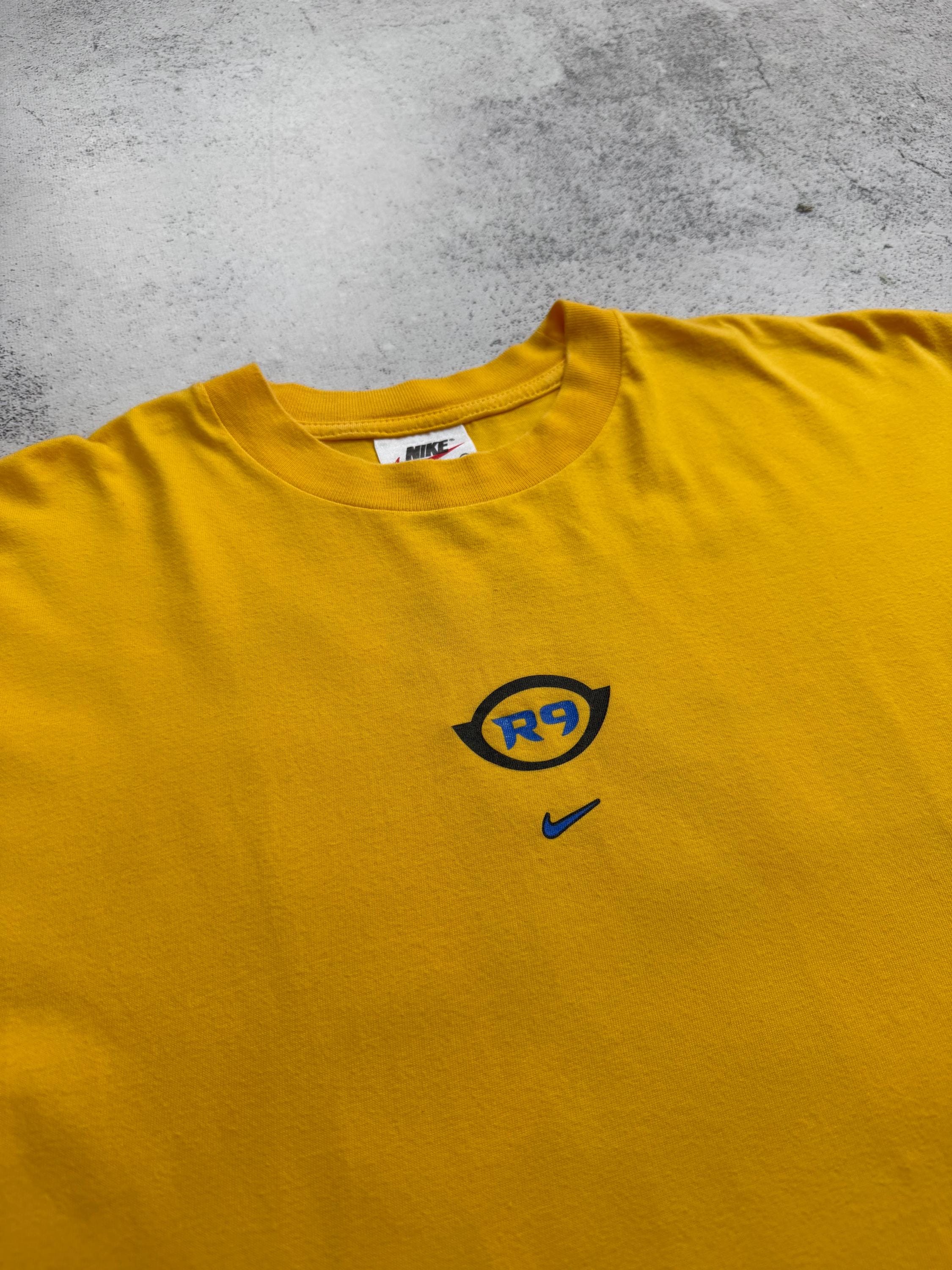 Nike R9 Vintage Ronaldo Brazil Men's Archive 90s Yellow Rare T