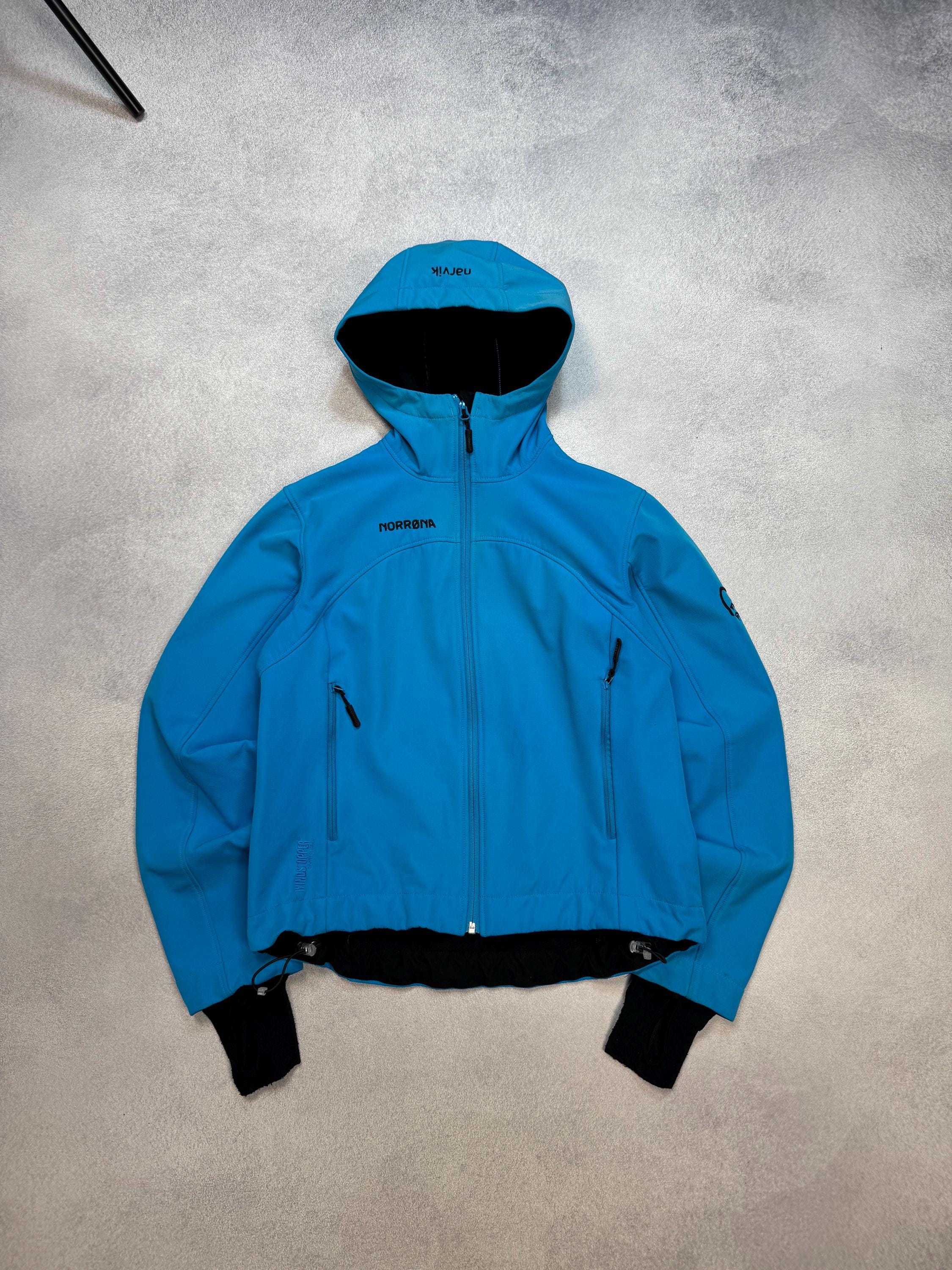 Norrona Narvik Windstopper Soft Shell Jacket Blue Hooded Womens