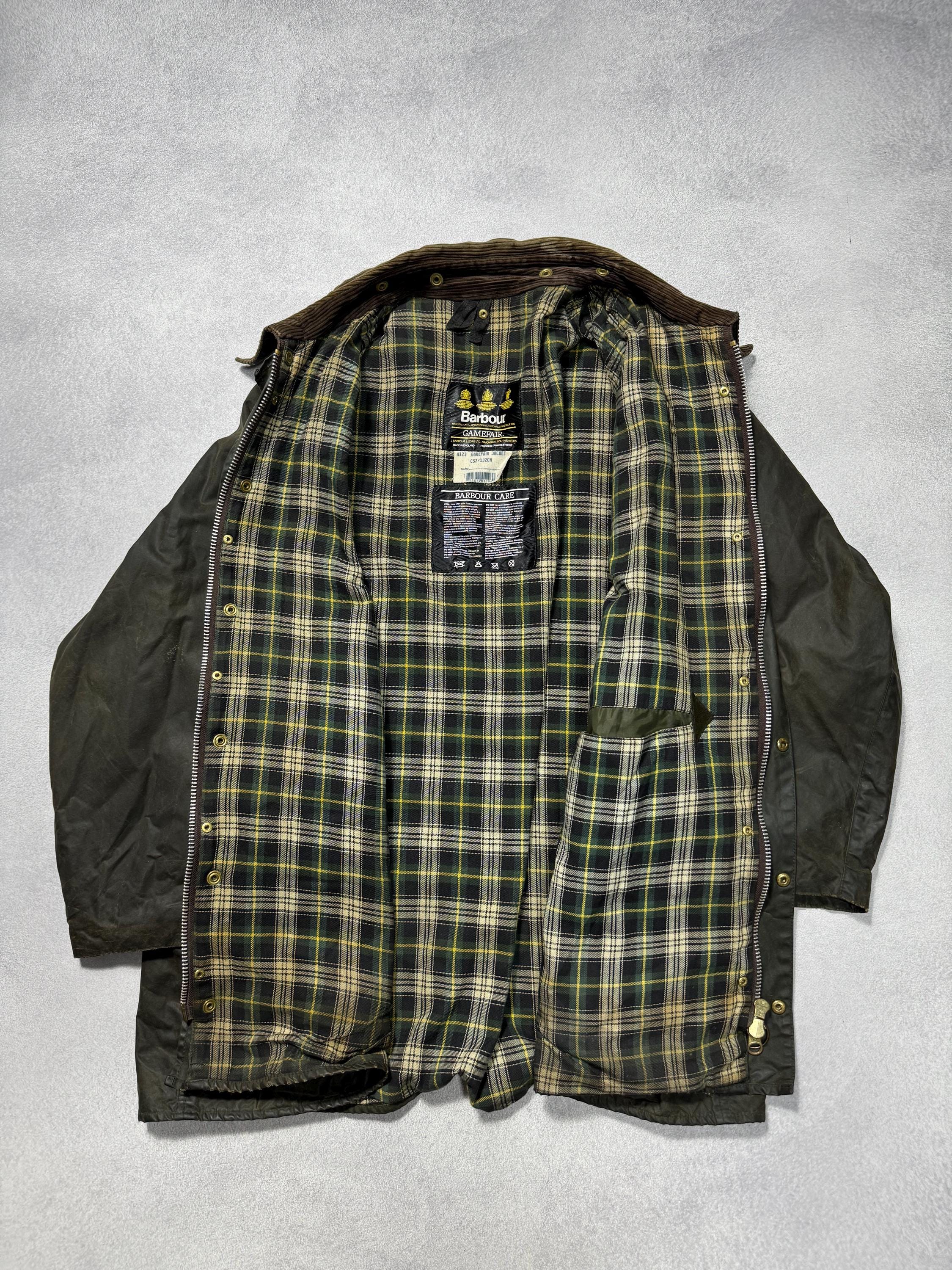 Men's Barbour Gamefair Vintage Jacket Fur Lining Wax Green A295
