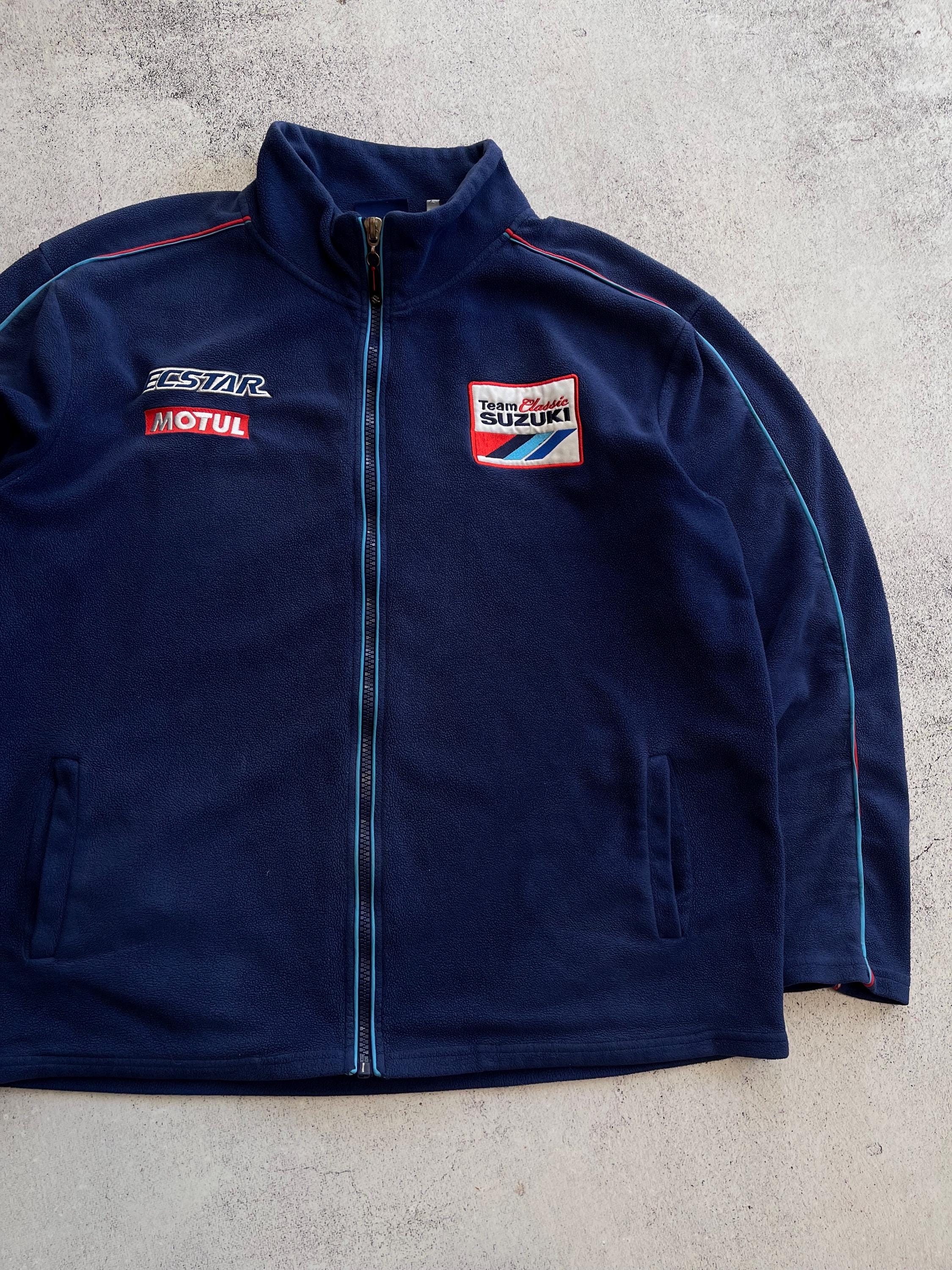 Suzuki Escstar Fleece Moto GP Team Mens Blue Full Zip GSX Biker