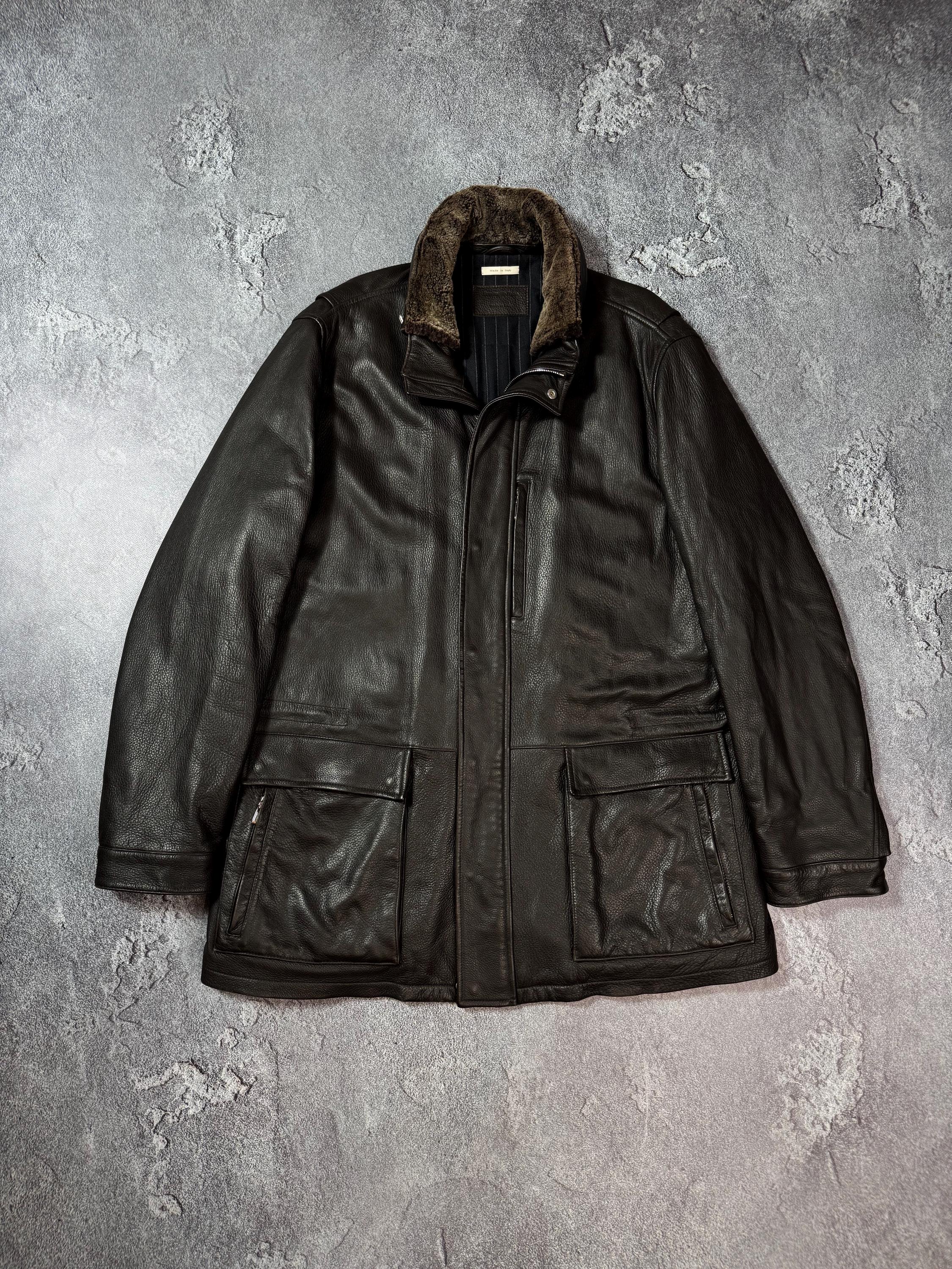 ERMENEGILDO ZEGNA エレメンツ レザー ディアスキン カーコート 高級