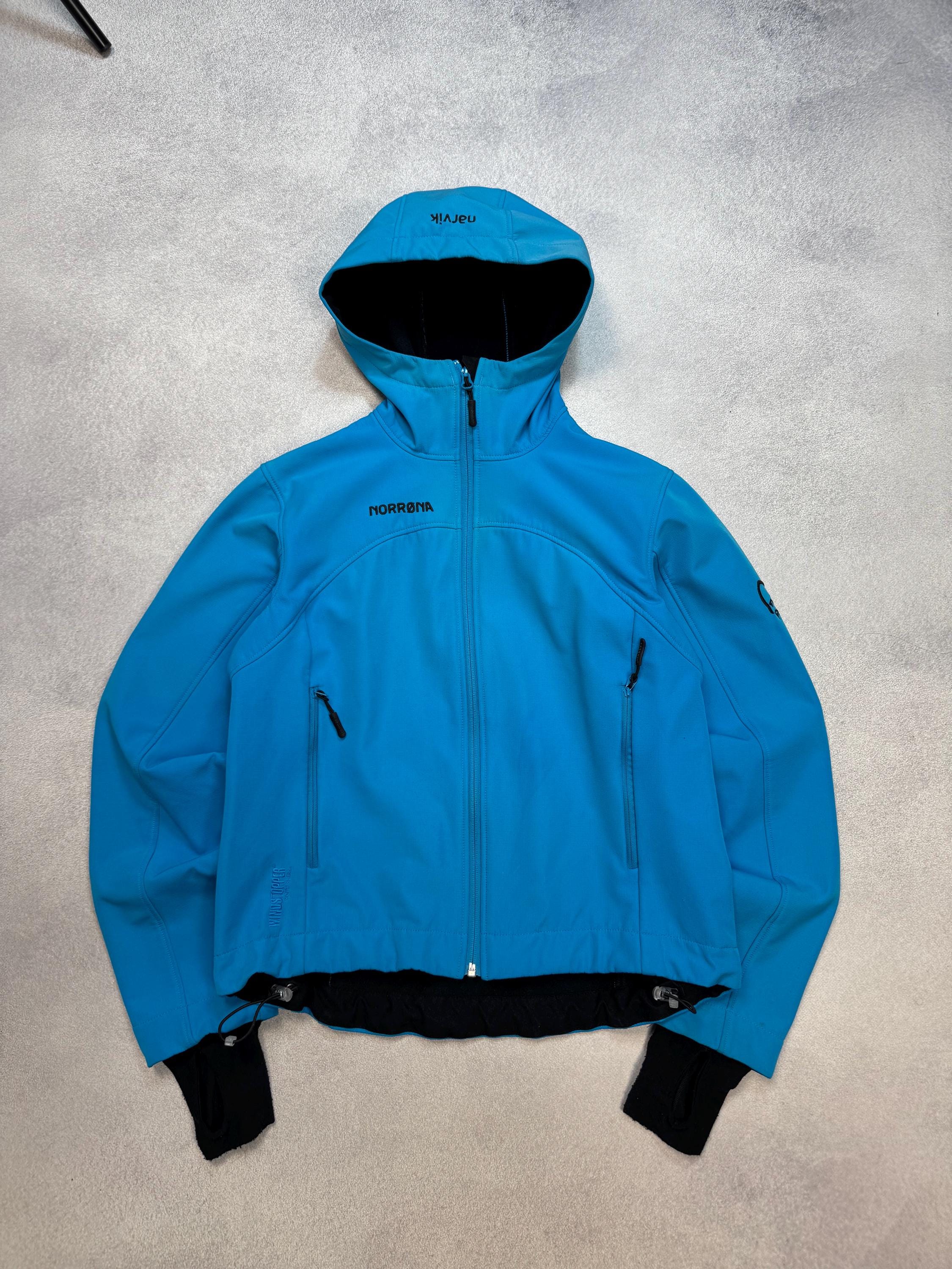 Norrona Narvik Windstopper Soft Shell Jacket Blue Hooded Womens
