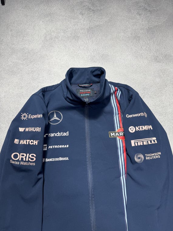 Williams Martini Racing F1 Team Mercedes Benz Vintage Y2K Softshell Jacket Sz S View 4