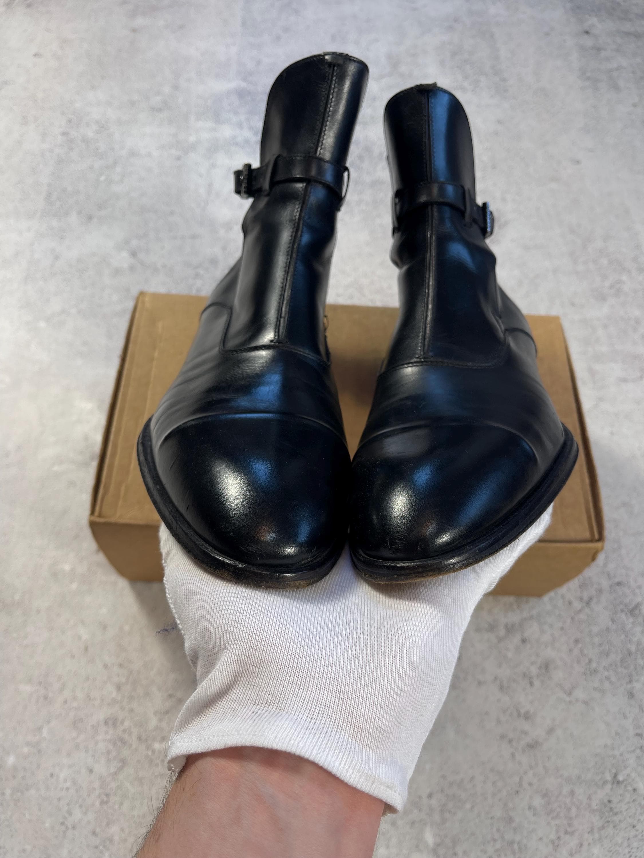 Cesare Paciotti Men's Ankle Black Leather Boots Designer Classic