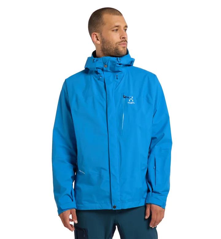 Haglofs Astral/orion Gore-tex Jacket Men's Blue Hooded Ski Light