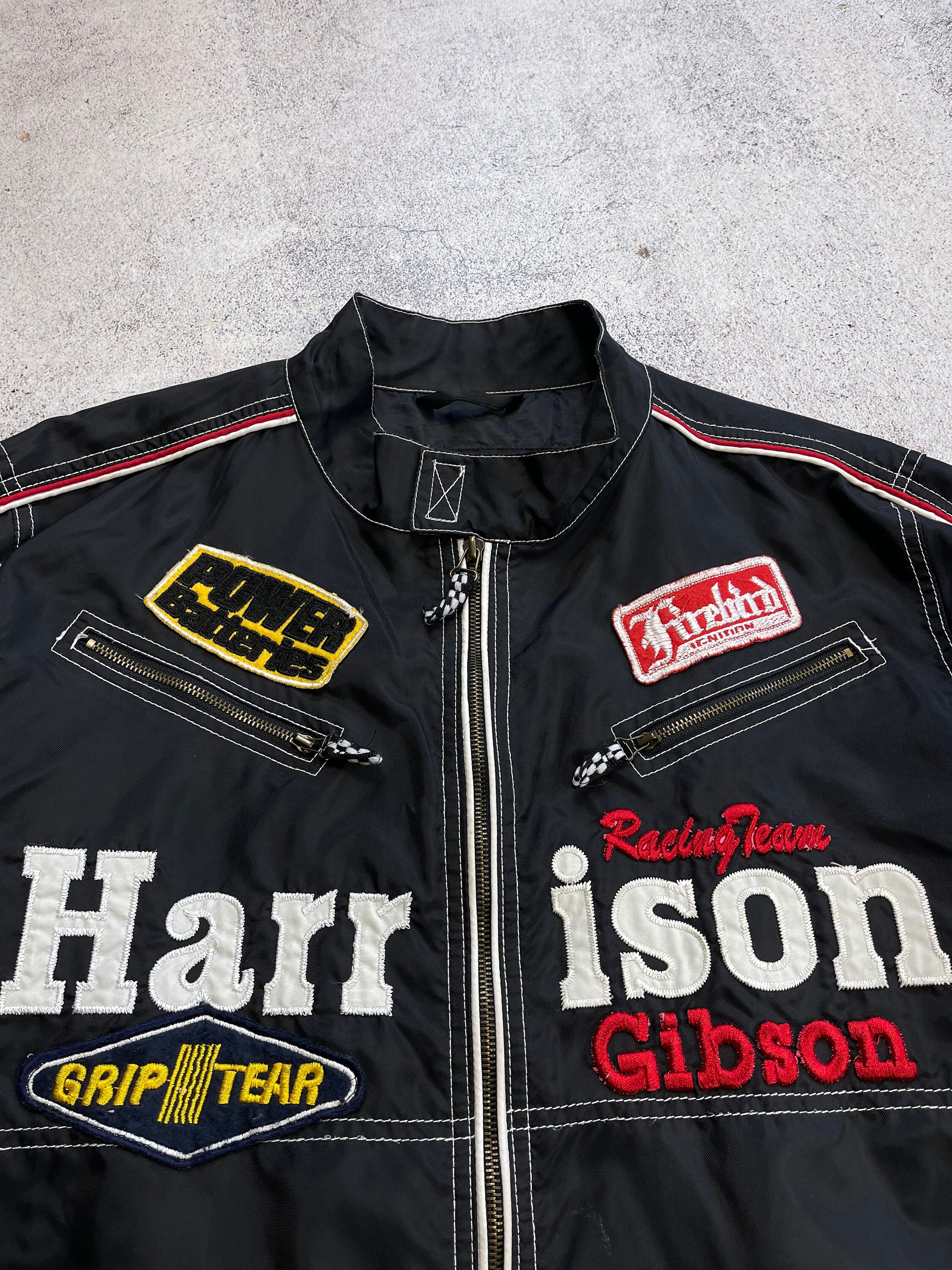 Harrison Gibson Vintage Racing Team Jacket Dare Devil Star Nascar