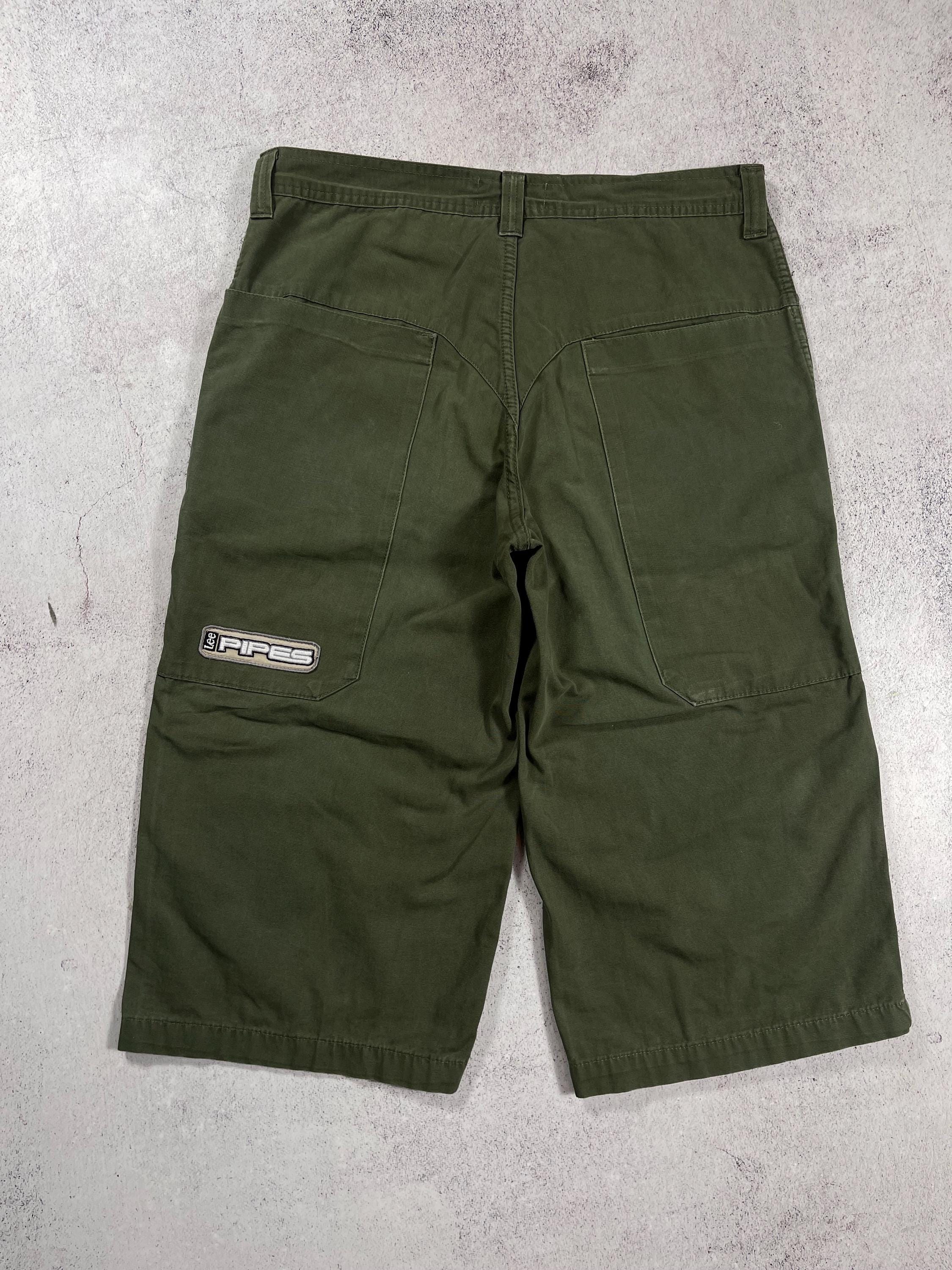 Lee Pipes Y2k Men's Cargo Bermuda Shorts Skater Vintage 90s JNCO