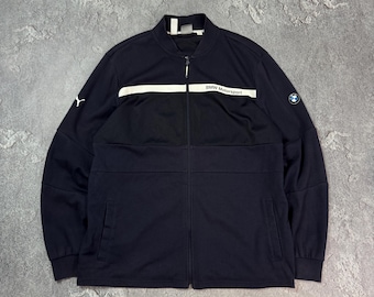 BMW Motorsport Puma F1 Racing Y2K Cotton Bomber Jacket M-Power Size XL Mens Blue